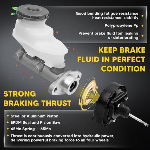 Brake Master Cylinder with Reservoir and Cap Fit For Honda Vehicles - Accord 1998 1999 2000 2001 2002 - Replaces OE M390417, 13040038, 11-2870, 46100-S4K-A01, 46100-S4K-A02 in Saudi Arabia