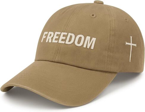 قبعة بيسبول ممزقة مطرزة من Freedom - قبعة أبي قطنية مغسولة عتيقة مع صليب، قبعة ملابس الشارع قابلة للتعديل in Saudi Arabia