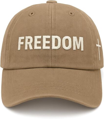 قبعة بيسبول ممزقة مطرزة من Freedom - قبعة أبي قطنية مغسولة عتيقة مع صليب، قبعة ملابس الشارع قابلة للتعديل in Saudi Arabia