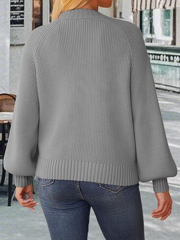 Cardigan Sweaters for Women Crew Neck Chunky Knit Cardigan Button Down Long Sleeve Fall Winter Fashion Clothes in Saudi Arabia