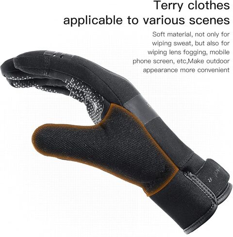قفازات شتوية للرجال مقاومة للرياح ومقاومة للماء مع إصبع يعمل باللمس، راحة يد مضادة للانزلاق، أيدي دافئة للجري في الطقس البارد، ركوب الدراجات، القيادة، المشي لمسافات طويلة، الثلج، التزلج، الجولف in Kuwait