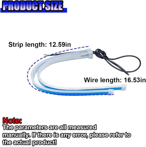 2PCS 12 Inch Car LED Strip Lights, Flexible Waterproof DRL Daytime Running Lights, Dual Color Sequential Flowing Turn Signal Light, Auto Headlight Strip Accessory for Cars (30CM/White&Amber) in Saudi Arabia