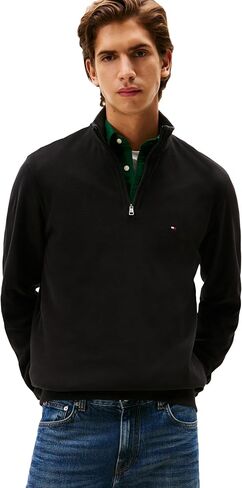 Tommy Hilfiger Men's Medium Weight Ribbed 1/4 Zip Sweatshirt in Saudi Arabia