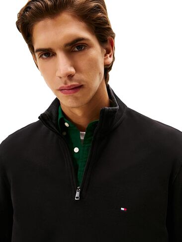 Tommy Hilfiger Men's Medium Weight Ribbed 1/4 Zip Sweatshirt in Saudi Arabia