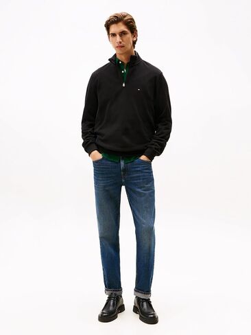 Tommy Hilfiger Men's Medium Weight Ribbed 1/4 Zip Sweatshirt in Saudi Arabia