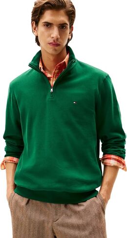 سويت شيرت رجالي من Tommy Hilfiger متوسط ​​الوزن مضلع بسحاب 1/4 in Kuwait