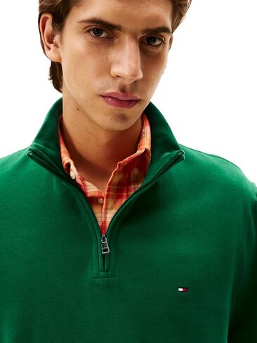 سويت شيرت رجالي من Tommy Hilfiger متوسط ​​الوزن مضلع بسحاب 1/4 in Kuwait