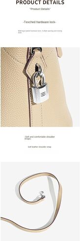 Women's Genuine Top-Grade cowhide Leather Handbags Shell Bag with Detachable Strap and Hardware Lock in Saudi Arabia
