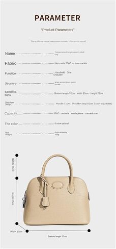 Women's Genuine Top-Grade cowhide Leather Handbags Shell Bag with Detachable Strap and Hardware Lock in Saudi Arabia