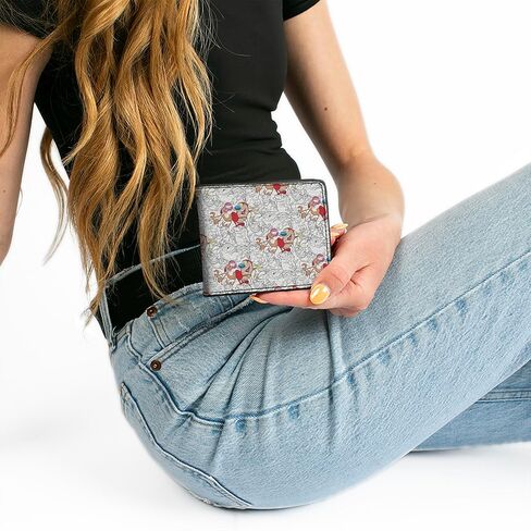 Buckle-Down Wallet Bifold PU The Ren and Stimpy Show Poses Collage Outline Full Color in Saudi Arabia
