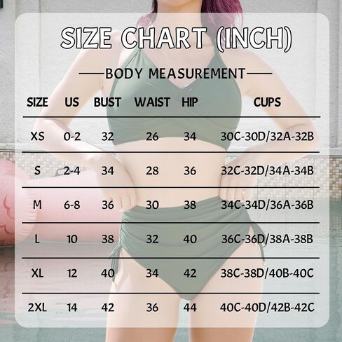 Womens High Waisted Bikini Sets Drawstring Tummy Control Swimsuits Crisscross Tie Back Bathing Suit in Saudi Arabia