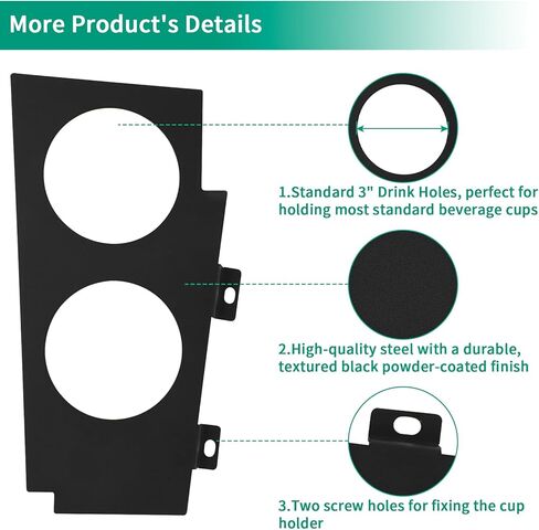 Water Cup Holder for Chevrolet Camaro 1968-1969, Steel Cup Holder Insert for Camaro for Center Console Black in Saudi Arabia