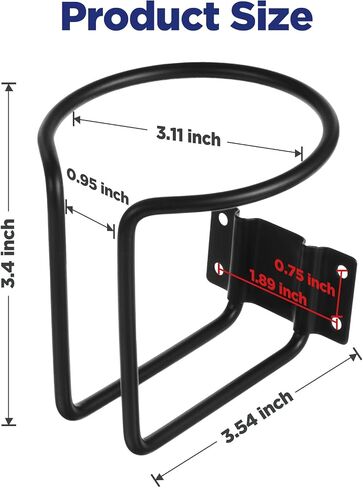 Set of 4 Stainless Steel Wall-Mounted Drink Holders for Boats, Trucks, RVs, Tractors, and Outdoor Wooden Swings - Black Ring Cup Holders in Saudi Arabia