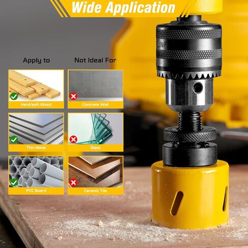 KATA Bi-Metal Hole Saw Kit, 28 Piece M42 Steel Hole Saw Set with 3/4" -4-3/4" (19-121mm), General Purpose Hole Saw Blades in Case with Arbors, Drill Bit, Hex Key for Thin Metal, Hard Wood, Drywall in Kuwait