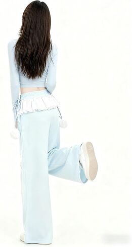 النساء Y2k Kawaii ثلاثية الأبعاد أفخم جرو التطريز Sweatpants Harajuku Cutecore الدانتيل تقليم ربطة القوس فيونكة فضفاض عادية بنطال ذو قصة أرجل واسعة in Kuwait