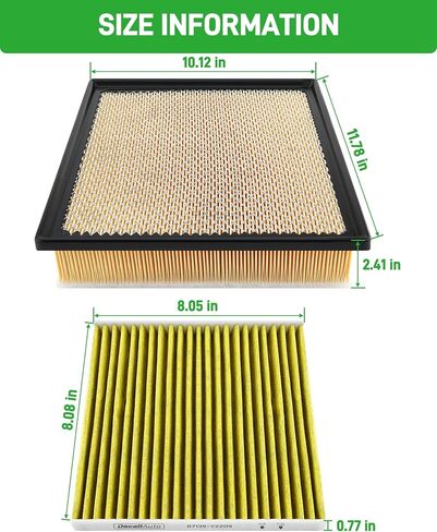 Activated Carbon Cabin & Engine Air Filter Set fit for Toyota Tacoma V6-3.5L (2016-2023), Replace Part NO. 178010P100, 335017, CF10374, 87139YZZ09 in Saudi Arabia