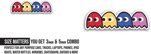 2 (Pieces) 3" and 5" Arcade Ghost Sticker, Waterproof Vinyl Decals for Many Purpose Like Cars, Trucks, Laptops, Phones, Windows and More in Saudi Arabia