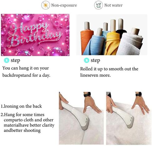 Birthday Banner Backdrop for Women, Happy Birthday Photography Background for Kids Party Decor, Boys Girls Celebration Poster, Cake Table Decorations & Photo Booth Display in Kuwait