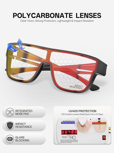 KAPVOE Photochromic Sunglasses Fit Over Glasses for Men Women Oversized Square UV400 Sports Cycling Golf Driving K216 in Saudi Arabia