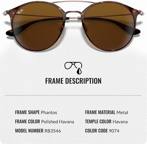Ray-Ban RB3546 Phantos Shaped Sunglasses for Men & Women with Official RAYBAN Eyewear Kit in Saudi Arabia