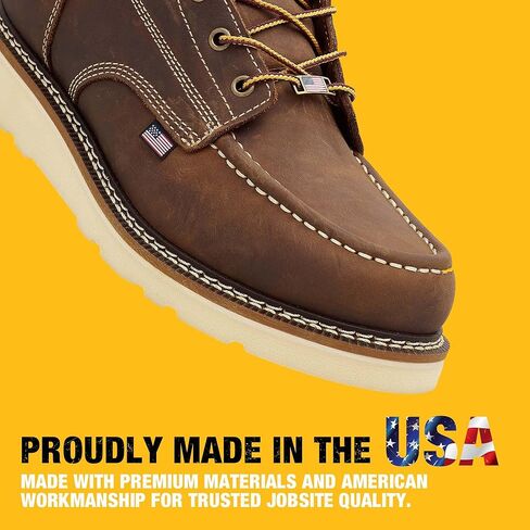 حذاء DEWALT Weatherby للرجال مصنوع في الولايات المتحدة الأمريكية، جلد محبب بالكامل، راحة احترافية، حذاء عمل ناعم عند الأصابع in Saudi Arabia