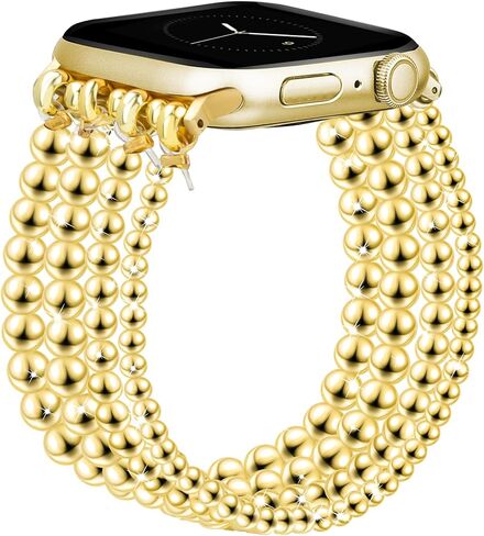 JR.DM Beaded Bracelet Women Compatible with Apple Watch Bands 40mm 42mm 41mm 44mm 38mm 45mm 46mm Dressy Fancy Cute Stretchy Elastic Jewelry Strap Replacement for iWatch Series 10/9/8/7/6/5/4/3/2/1/SE in Saudi Arabia