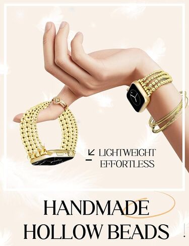 JR.DM Beaded Bracelet Women Compatible with Apple Watch Bands 40mm 42mm 41mm 44mm 38mm 45mm 46mm Dressy Fancy Cute Stretchy Elastic Jewelry Strap Replacement for iWatch Series 10/9/8/7/6/5/4/3/2/1/SE in Saudi Arabia