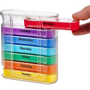 OPTRANEST Weekly Pill Organizer 4 Times a Day – 7-Day Stackable AM/PM Pill Box with Removable Compartments – Pack of 1 in Saudi Arabia