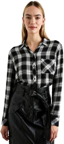 Rails Women's Hunter Shirt, Midnight Snow (Small) in Saudi Arabia