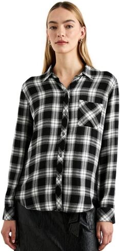 Rails Women's Hunter Shirt, Midnight Snow (Small) in Saudi Arabia