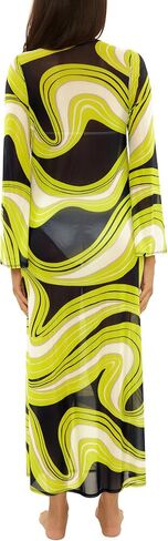 Trina Turk womens Fontaine Mesh Maxi Ring Dress, V-neck, Casual, Beach Cover Ups for Women in Saudi Arabia