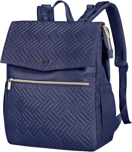 حقيبة ظهر للحفاضات من LANDICI، حقائب حفاضات أطفال متعددة الوظائف مقاومة للماء مع وسادة تغيير وأشرطة عربة الأطفال وحجرة كمبيوتر محمول مقاس 14 بوصة، حقيبة ظهر أنيقة لأساسيات السفر للأم والأب، مشمش in Kuwait