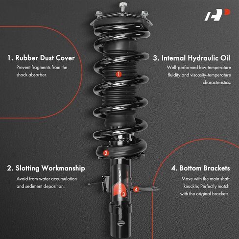 مجموعة دعامة أمامية كاملة ونوابض ملفوفة من A-Premium متوافقة مع سيارة Infiniti [AWD] G25 2011-2012، G35 2007-2008، G37 2009-2013، Q40 2015، مجموعة من قطعتين in Saudi Arabia