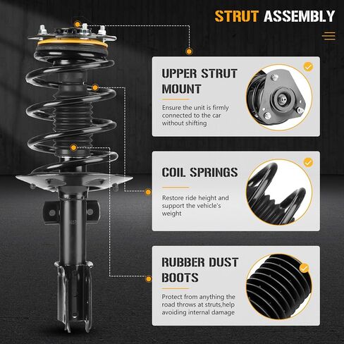 172177 Front Complete Strut Assembly Shock Absorber Fit for Pontiac Grand Prix 2004-2008, Fits Models with 16" & 17" & 18" Wheels ONLY (Set of 2) in Saudi Arabia