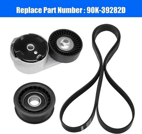 Belt Tensioner and Idler Pulley and Serpentine Belt Kit Fit for 2012-2014 Chrysler 200,for 2011-2016 Town & Country for Dodge Avenger Grand Caravan Journey Ram C/V 2011-2019 Replace 90K-39282D in Saudi Arabia