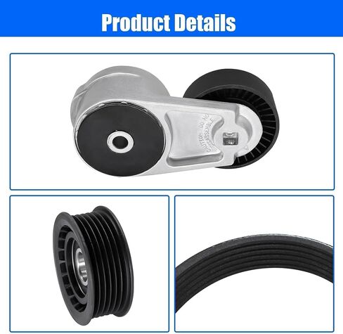 Belt Tensioner and Idler Pulley and Serpentine Belt Kit Fit for 2012-2014 Chrysler 200,for 2011-2016 Town & Country for Dodge Avenger Grand Caravan Journey Ram C/V 2011-2019 Replace 90K-39282D in Saudi Arabia