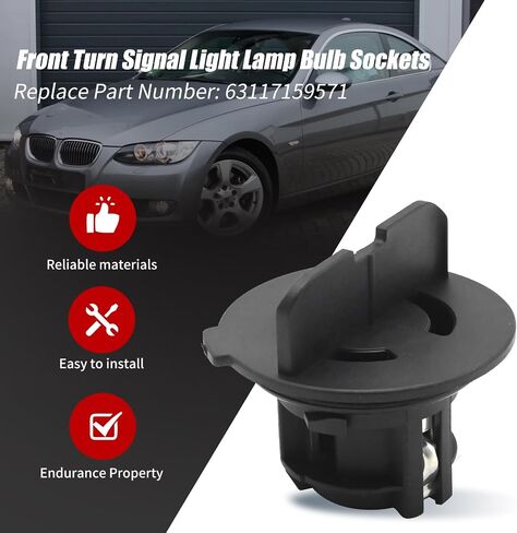 63117159571 Front Turn Signal Light Lamp Bulb Sockets, Replacement for BMW 325i 325xi Base 3.0L L6 Replacement for BMW 328i 330i 335i, Replaces 63117159571 (Black) in Saudi Arabia