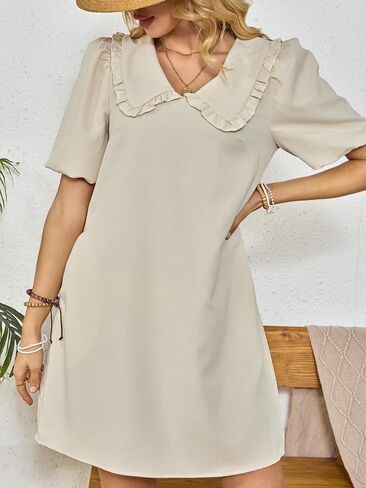 Summer Dresses for Women Casual Short Sleeve Lapel Doll Collar Mini Sundress with Pockets Graduation Party 2025 in Kuwait