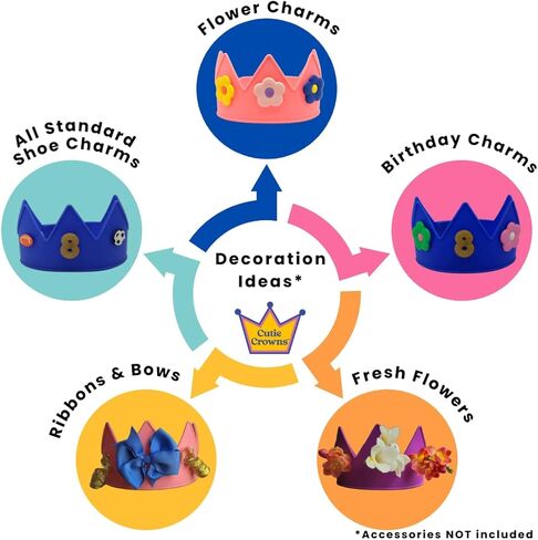 Birthday Crown for Kids Classroom – Adjustable Soft Silicone Princess Crown, Ages 2–10+, BPA Free, Dishwasher Safe in Saudi Arabia