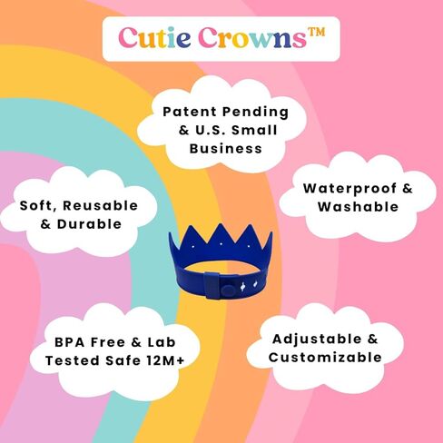 Birthday Crown for Kids Classroom – Adjustable Soft Silicone Princess Crown, Ages 2–10+, BPA Free, Dishwasher Safe in Saudi Arabia
