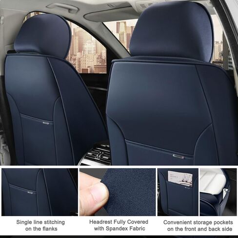 5 Seat Covers for Mercury Montego 2005-2007,Premium Nappa Leather Car Seat Covers Car Seat Cushions,Waterproof Soft Seat Covers for Cars,Interior Accessories Airbag Compatible（Standard-Black&Green） in Saudi Arabia