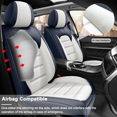 5 Seat Covers for Mercury Montego 2005-2007,Premium Nappa Leather Car Seat Covers Car Seat Cushions,Waterproof Soft Seat Covers for Cars,Interior Accessories Airbag Compatible（Standard-Black&Green） in Saudi Arabia