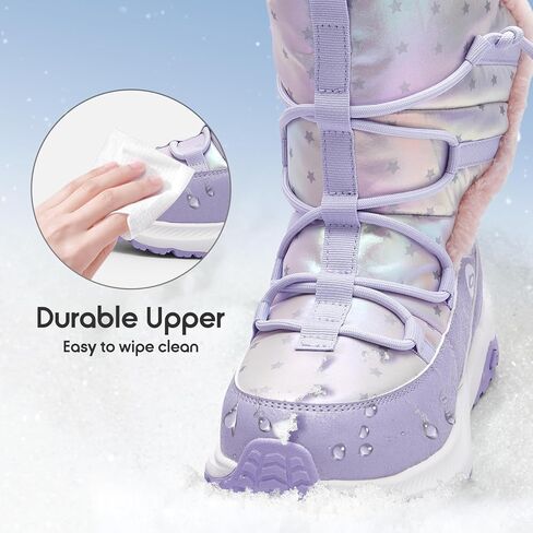 Balabala Kids Snow Boots Girls Winter Boots Girls and Boys Snow Boots Outdoor Anti-Slip Warm Faux Fur Shoes Hiking Boots in Kuwait