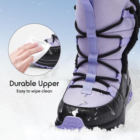 Balabala Kids Snow Boots Girls Winter Boots Girls and Boys Snow Boots Outdoor Anti-Slip Warm Faux Fur Shoes Hiking Boots in Saudi Arabia