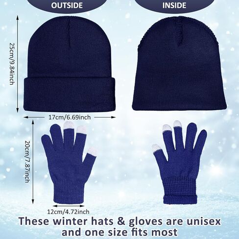 SATINIOR 56 Pieces Bulk Winter Beanies Gloves Set Touchscreen Gloves Hats Combo Pack for Winter Homeless Men Women in Saudi Arabia
