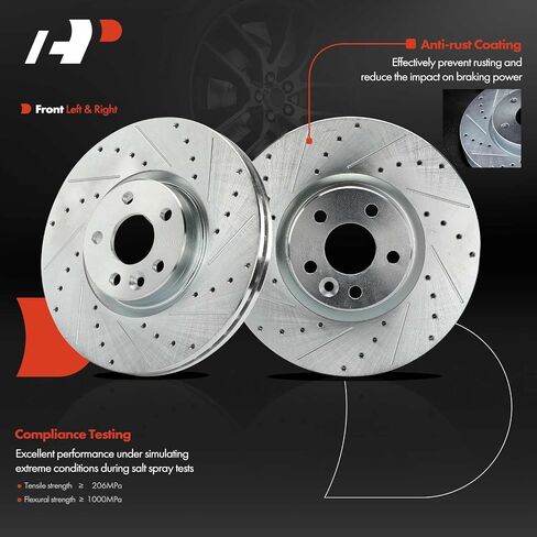 A-Premium 12.75 inch (324mm) Front Vented Disc Brake Rotors Compatible with Select Volvo Models - XC60 2016-2017, 2.0L 2.5L 3.0L, 2-PC Set in Saudi Arabia