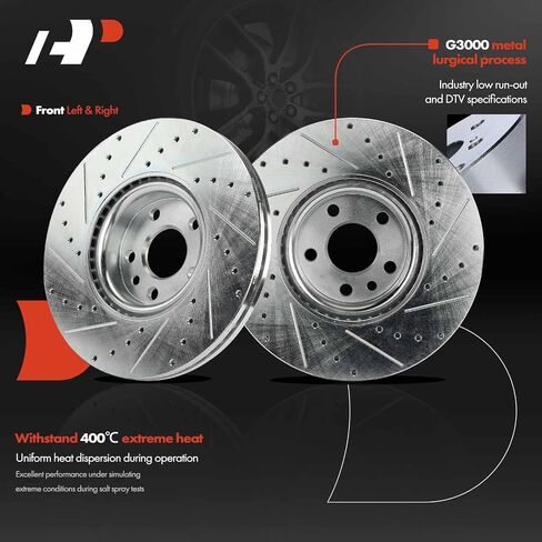 A-Premium 12.75 inch (324mm) Front Vented Disc Brake Rotors Compatible with Select Volvo Models - XC60 2016-2017, 2.0L 2.5L 3.0L, 2-PC Set in Saudi Arabia