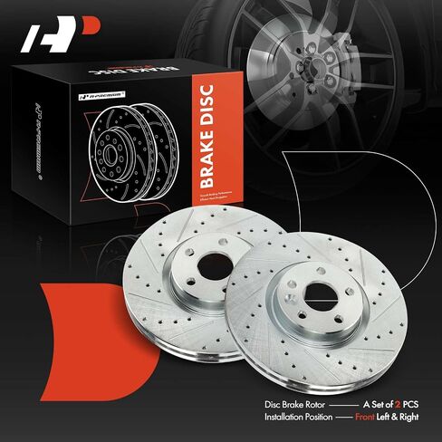 A-Premium 12.75 inch (324mm) Front Vented Disc Brake Rotors Compatible with Select Volvo Models - XC60 2016-2017, 2.0L 2.5L 3.0L, 2-PC Set in Saudi Arabia