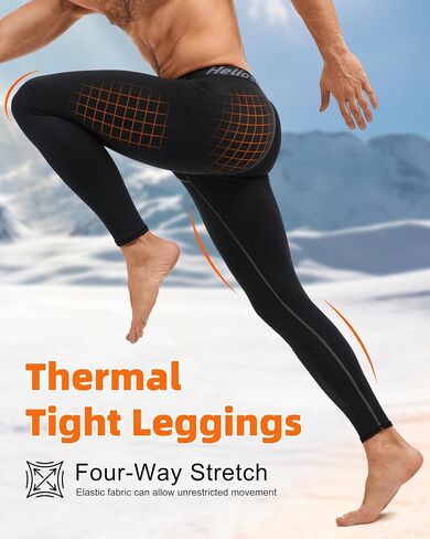 4 Pack Men's Thermal Compression Pants Fleece Lined Sports Tights Leggings Winter Athletic Baselayer Bottoms in Saudi Arabia