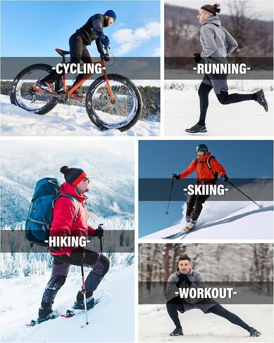 4 Pack Men's Thermal Compression Pants Fleece Lined Sports Tights Leggings Winter Athletic Baselayer Bottoms in Saudi Arabia